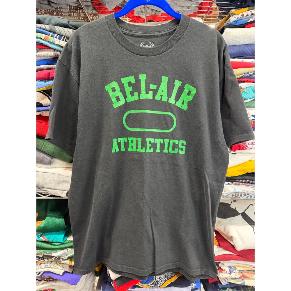 Bel-Air Athletics Mens Car Graphic T-Shirt Black Green Logo Cotton Short Sleeve